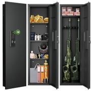 53" Tall Wall Safe, Hidden Wall Safes Between the Studs for Home Shotguns and Pistols, Wall Safes With Removable Shelf and Ammo Storage Shelf, Large Wall Long Safe for Money Documents Valuables