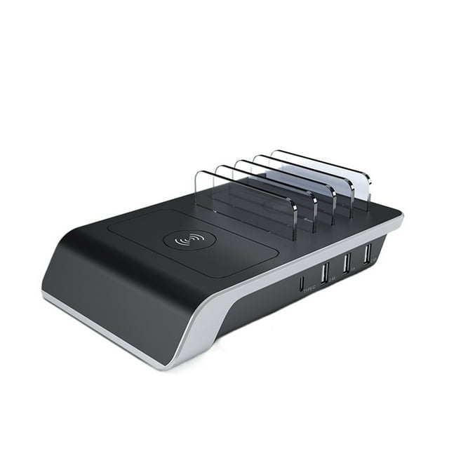 45 W 4 Ports USB Charging Station Type C Output Universal Qi Wireless Charger Charge Docking Station For Multiple Devices