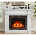 thumbnail image 1 of 45''W Electric Fireplace with Mantel, Freestanding Fireplace Heater with Remote Control & Adjustable Flame, Fireplace TV Stand for 42 inch TV, Electric Fireplace Heater for Living Room Bedroom, White, 1 of 13