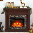thumbnail image 1 of 45''W Electric Fireplace with Mantel, Freestanding Fireplace Heater with Remote Control & Adjustable Flame, Fireplace TV Stand for 42'' TV, Electric Fireplace Heater for Living Room Bedroom, Cherry, 1 of 11