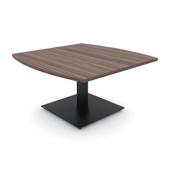 45" Wide Boat Shaped Coffee Table For Office Square Metal Base