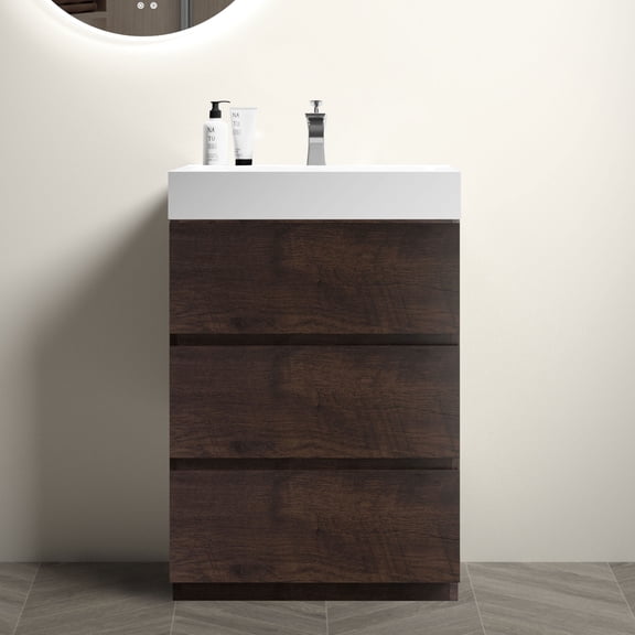 45° beveled handle - free - Three - drawer design - Bathroom renovation - Minimalistic elegance