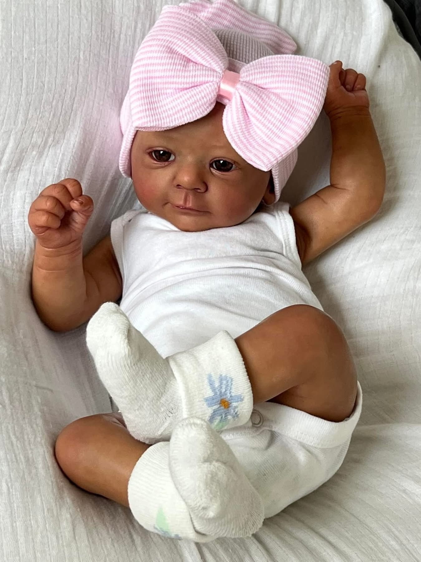 45 cm Warm Reborn Baby Girl Doll Silicone Vinyl Newborn Babies Doll Painted Hair Kids Playmates Birthday Christmas Gift Cute Toy