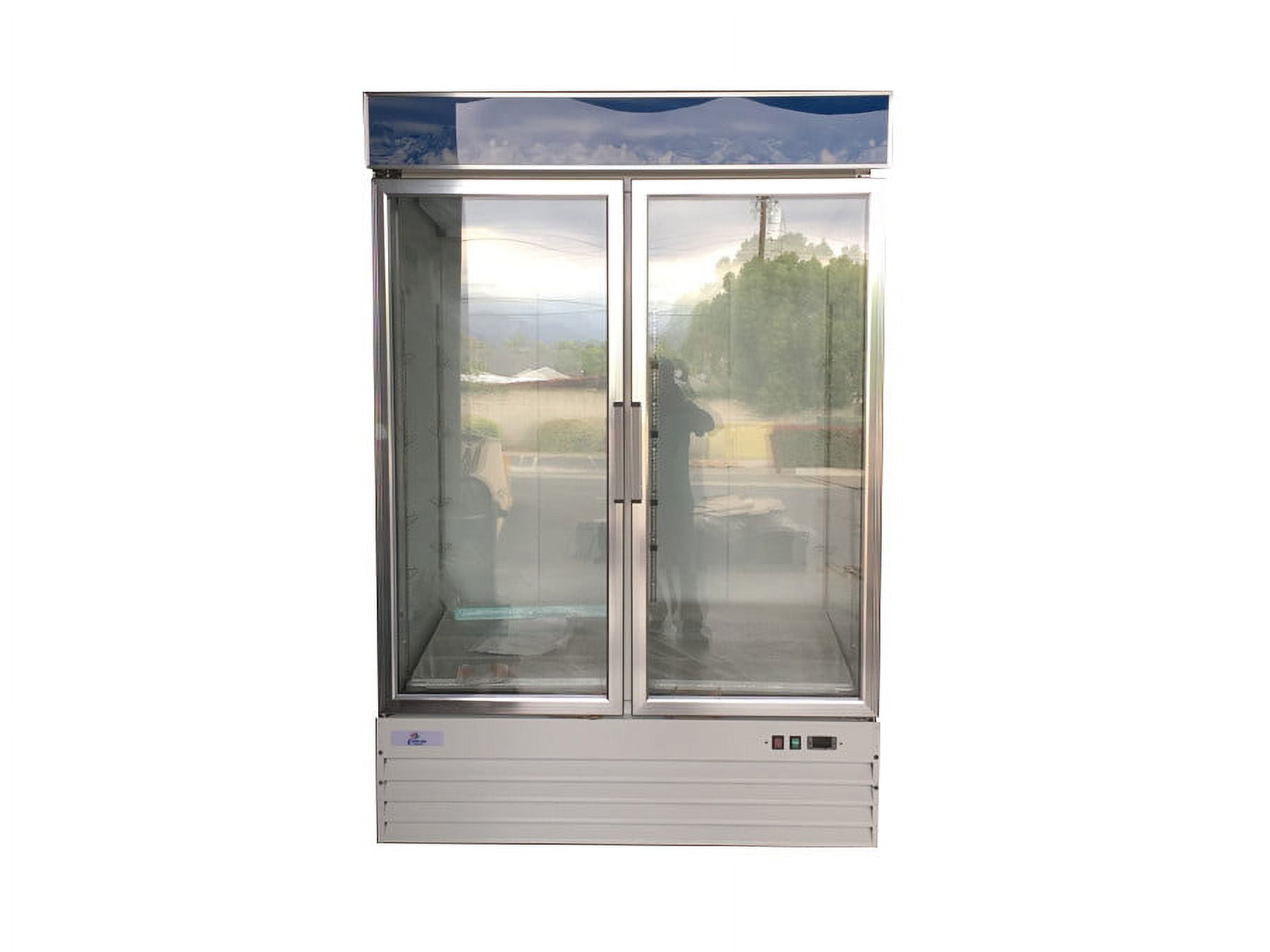  Refrigerador comercial de vidrio de 2 puertas Merchandiser  Display Cooler Case Nevera NSF, montaje en la parte inferior, 48 pulgadas de  ancho, capacidad 36 cuft 110V, Restaurante Cocina Café LCG-1000 