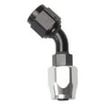 thumbnail image 1 of 45 deg -6 AN 45 deg Full Flow Hose End, Black & Silver, 1 of 1