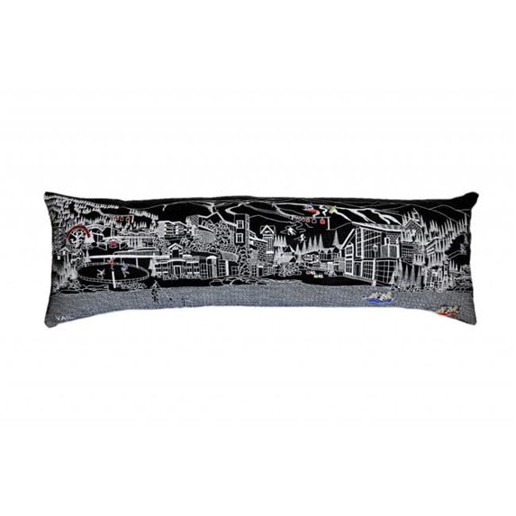 45 in. Blackvail Nighttime Skyline Lumbar Decorative Pillow, Grey