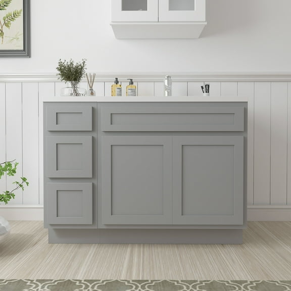45 in. W x 21 in. D x 32.5 in. H Bath Vanity Cabinet without Top in Gray
