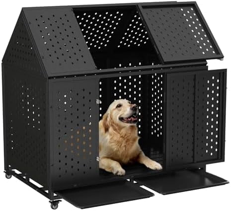 45 inch High Anxiety Indestructible Dog Crate, Escape-Proof Heavy Duty ...