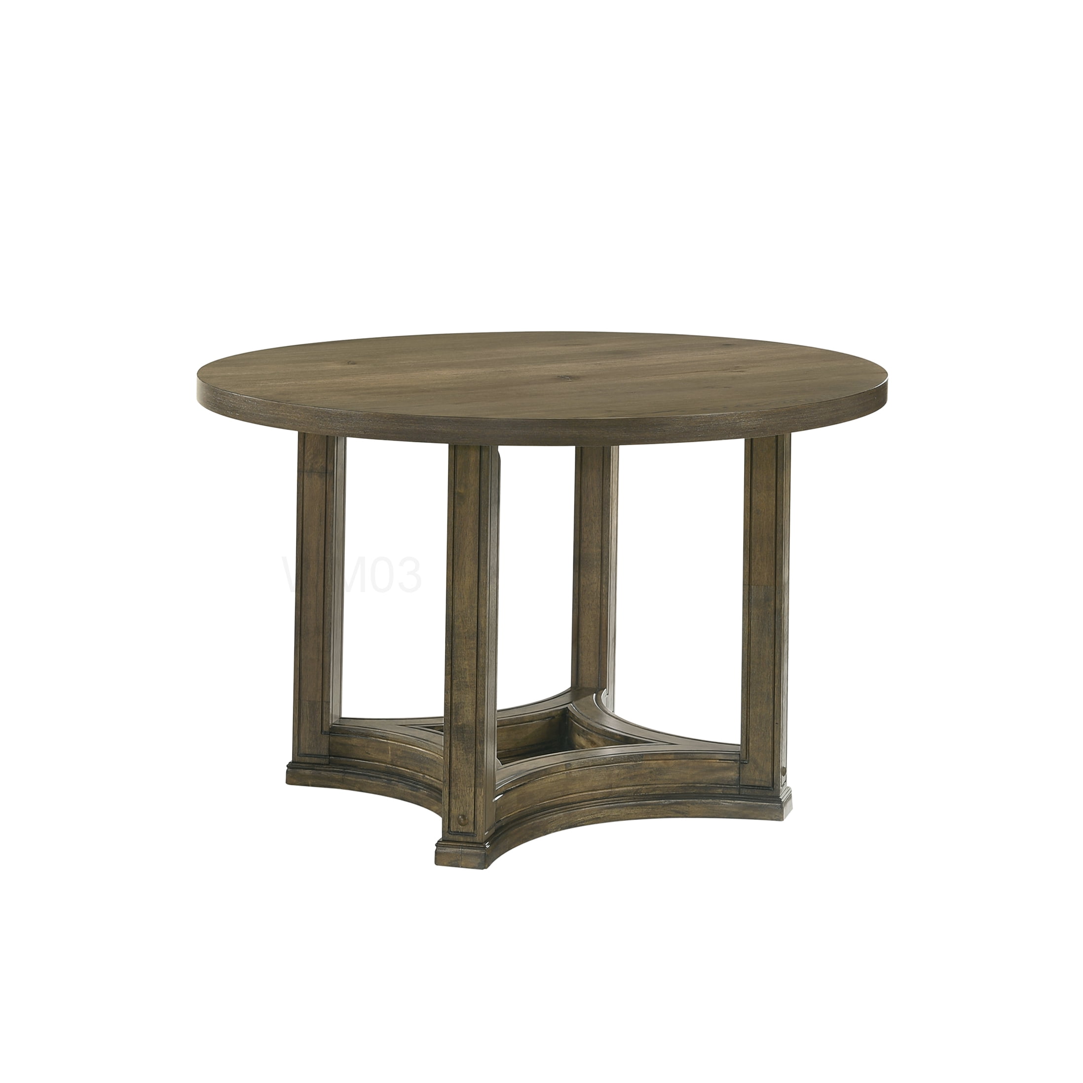45 inch Round Kitchen Table with Weathered Oak Finish, Durable ...