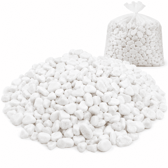 45 lb Natural White River Rocks, 1/4-3/4 Inch Matte Decorative Pebbles for Plants, Aquariums, Terrariums, Gardens and Landscaping