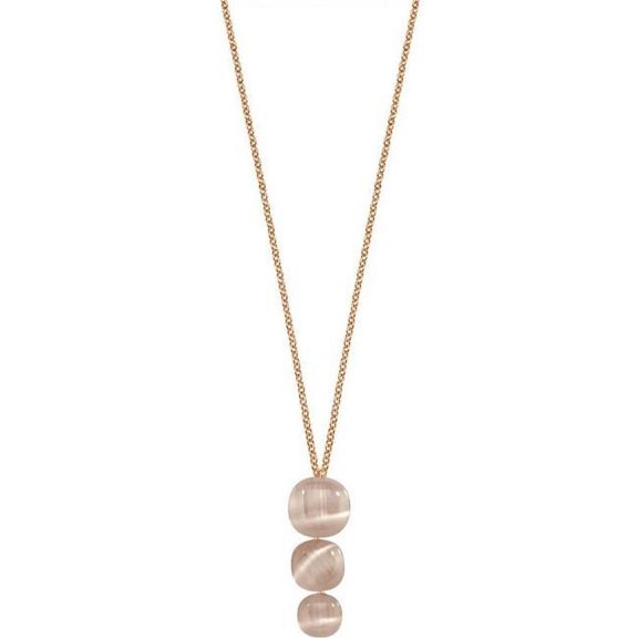 45 mm Gemma Rose Gold Tone Sterling Silver Women Necklace, Black