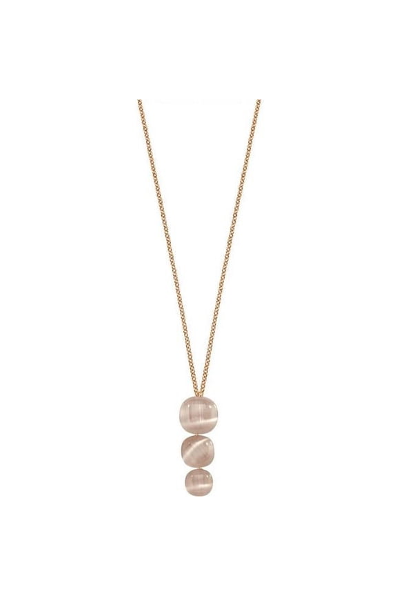 45 mm Gemma Rose Gold Tone Sterling Silver Women Necklace, Black