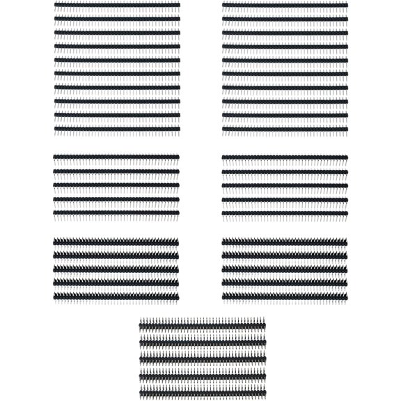45 pcs 40 Pin Male Header Kit with 20 Single Row Straight / 10 Single Row Right Angle / 10 Double Row Straight / 5 Double Row Right Angle 2.54mm Breakaway Headers for Arduino Raspberry Pi