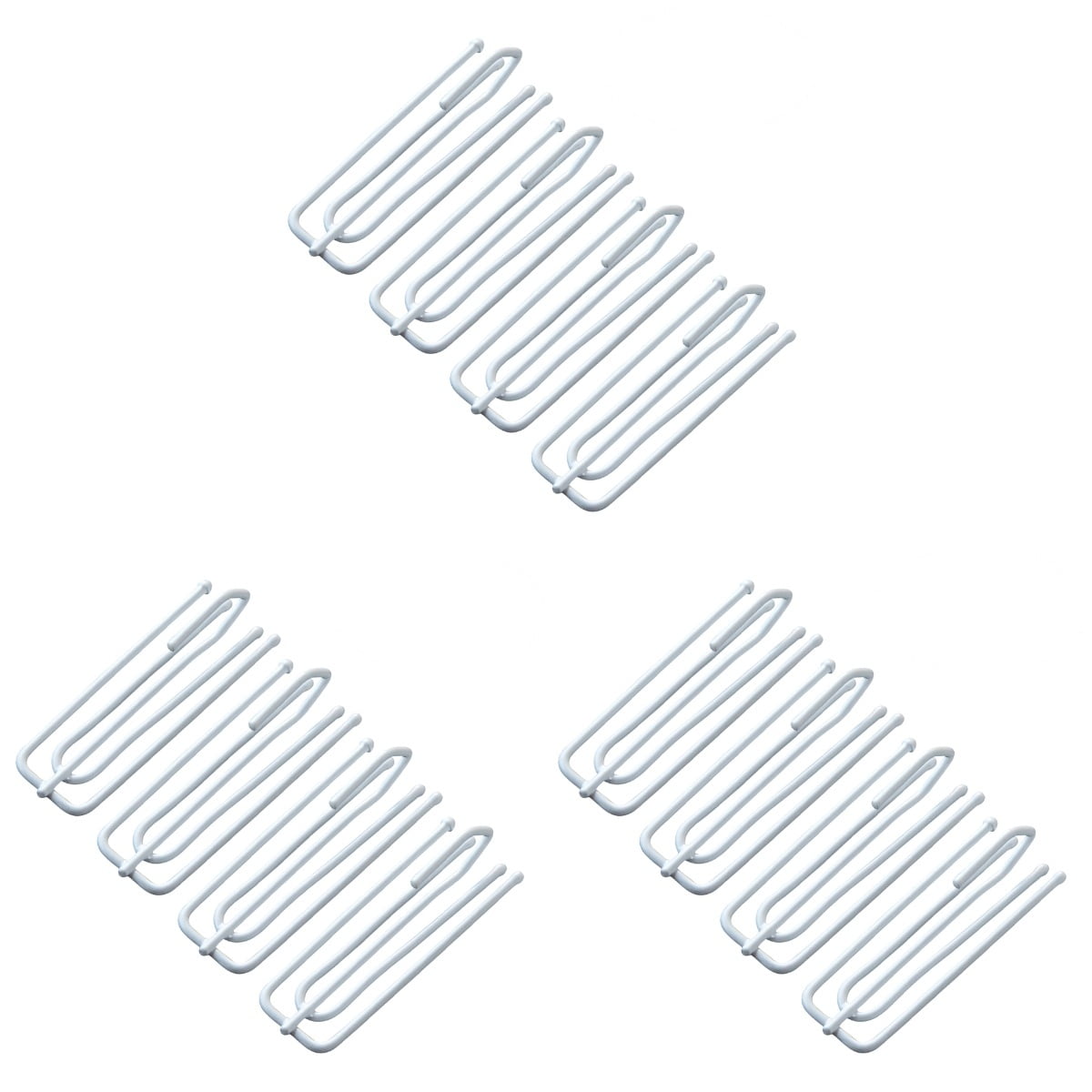 45 pcs Stainless Steel Curtain Hooks Double Metal Drapery Four Fork