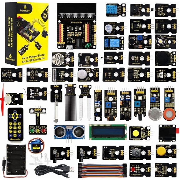 45 sensor starter kit suitable for 2.221.5 (not included:), sensor expansion board, 2, buzzer, 5 relays, with tutorial 57 courses, suitable for teenagers adults 15+ programming