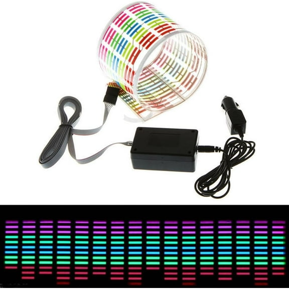 45 x 11cm Sound Music Activate Sensor Car Auto Sticker LED Light Equalizer Glow