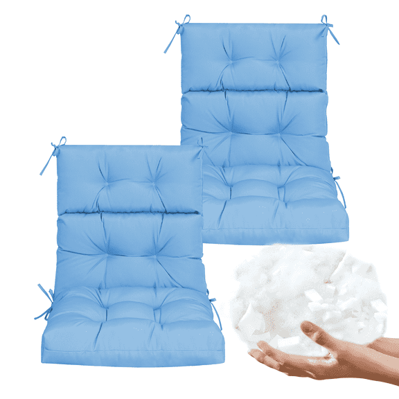 45" x 22 "Outdoor High Back Chair Cushion, Set of 2, Waterproof Adirondack Rocking Chair Cushions for Patio, Garden Porch(blue sky)