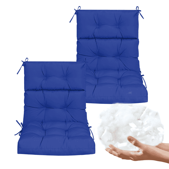 45" x 22 "Outdoor High Back Chair Cushion, Set of 2, Waterproof Adirondack Rocking Chair Cushions for Patio, Garden Porch(blue）