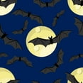 thumbnail image 1 of Halloween Bats Full Moon on Blue 100% Cotton Fabric, 1 of 1