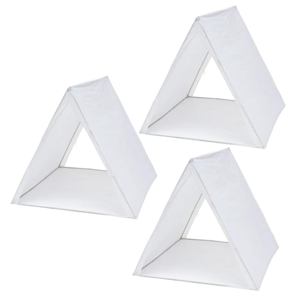 45" x 40"Bulk 3 Pc. White Nonwoven Indoor Sleepover Teepee Tents Kit
