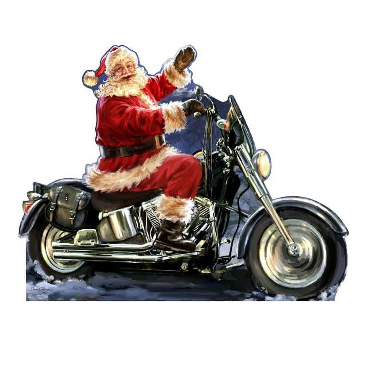 Santa Claus on Motorcycle Cardboard Standup by Dona Gelsinger