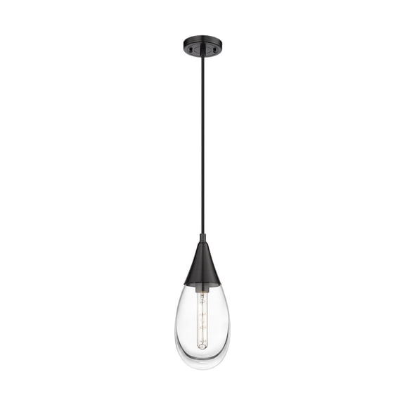 450-1P-BK-G450-6CL Innovations Lighting Malone - 1 Light Pendant In Contemporary Style-14.63 Inches Tall and 6 Inches Wide-Matte Black Finish-Clear
