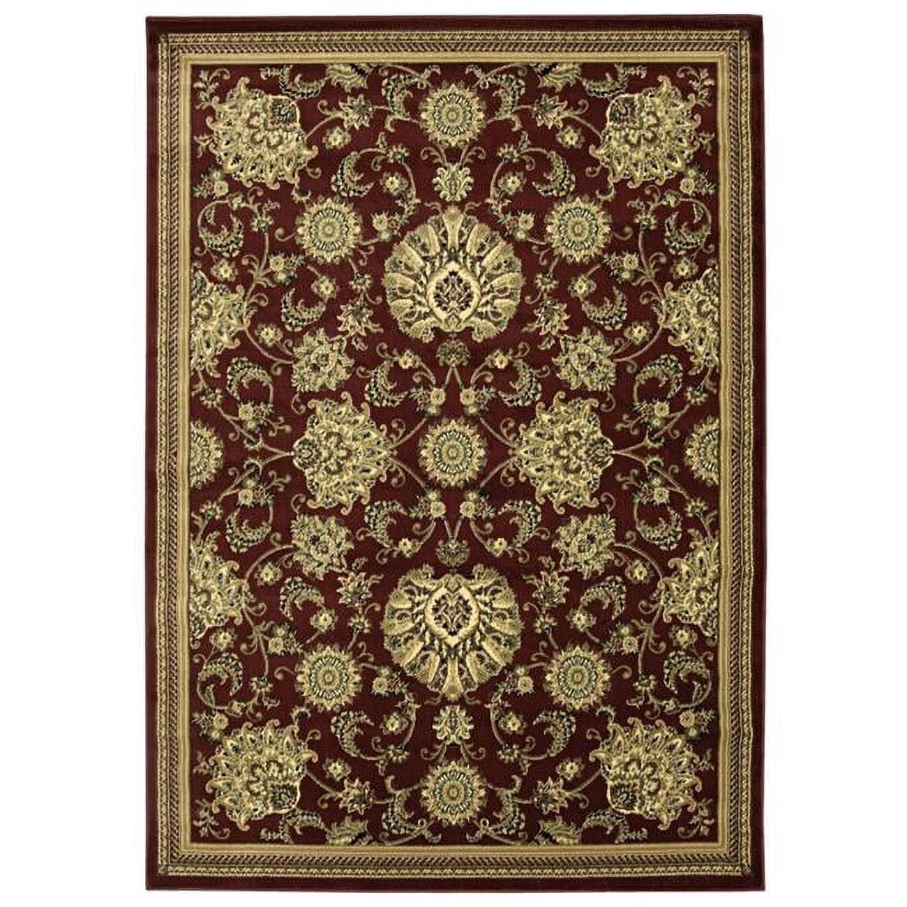450-2212-BURG Castello Traditional Floral Scroll Area Rug - Burgundy ...