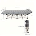 thumbnail image 1 of 450/500/550/600 lbs heavy-duty folding bed, camping bed with flip-up mattress (mattress included), portable guest bed for teens, adults, travel, garden, balcony, camping supplies, 1 of 1