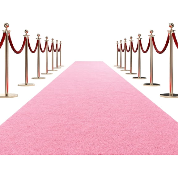 450 GSM Extra Thick 3x10 ft Pink Carpet Runner for Partys & Events, Heavy-Duty Felt Aisle Runway Rug for Steps, Prom Proposal & Wedding Ceremony Decorations, Hollywood Oscars for VIP Awards