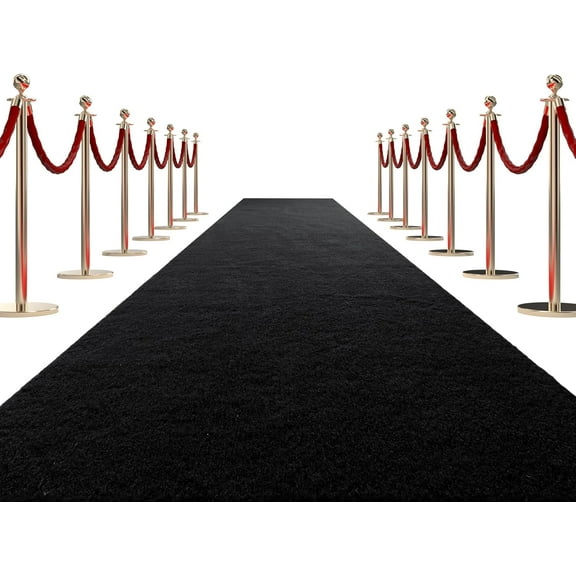 450 GSM Extra Thick 3x15 ft Black Carpet Runner for Partys & Events, Heavy-Duty Felt Aisle Runway Rug for Steps, Prom Proposal & Wedding Ceremony Decorations, Hollywood Oscars for VIP Awards
