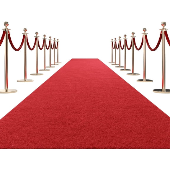 450 GSM Extra Thick 3x20 ft Red Carpet Runner for Partys & Events, Heavy-Duty Felt Aisle Runway Rug for Steps, Prom Proposal & Wedding Ceremony Decorations, Hollywood Oscars for VIP Awards