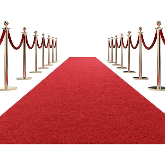 450 GSM Extra Thick 2.6x15 ft Red Carpet Runner for Partys & Events, Heavy-Duty Felt Aisle Runway Rug for Steps, Prom Proposal & Wedding Ceremony Decorations, Hollywood Oscars for VIP Awards