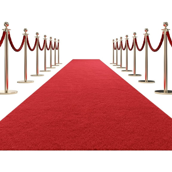 450 GSM Extra Thick 3x10 ft Red Carpet Runner for Partys & Events, Heavy-Duty Felt Aisle Runway Rug for Steps, Prom Proposal & Wedding Ceremony Decorations, Hollywood Oscars for VIP Awards