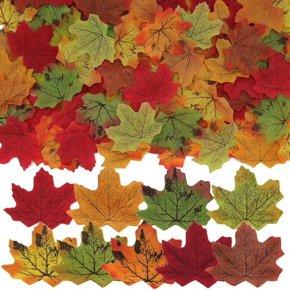 450 PCS Fake Autumn Fall Maple Leaf in 10 Color Artificial Art Leaves Wedding Party Decoration