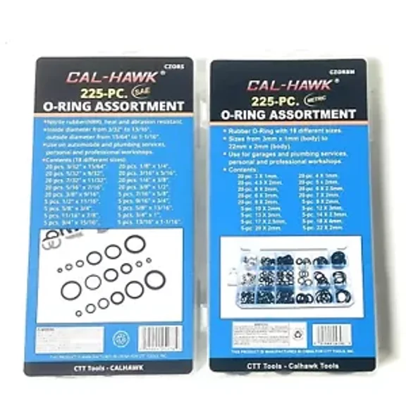 450 Pc O-Ring Assortment, Plumbing Metric & Sae Rubber Gasket Tool Kit Czorsm