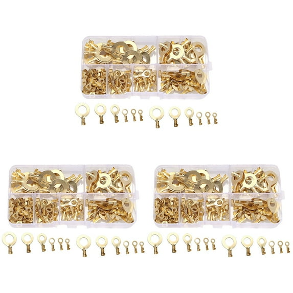 FUEENIRVA Golden Cold Pressed Terminal Crimp Connectors for Electrical Use 450Pcs