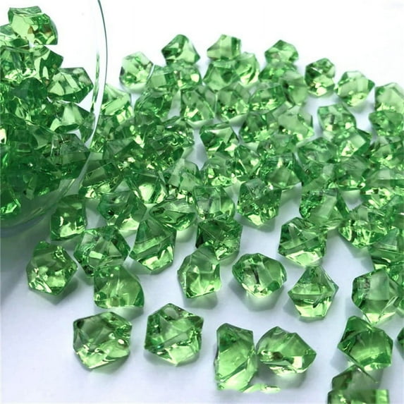 450 Pcs Grass Green Acrylic Crystal Gem Stone Crushed Ice Rocks Aquarium Colorful Stone Fish Tank Vase Plant Hydroponic Landscaping Decoration