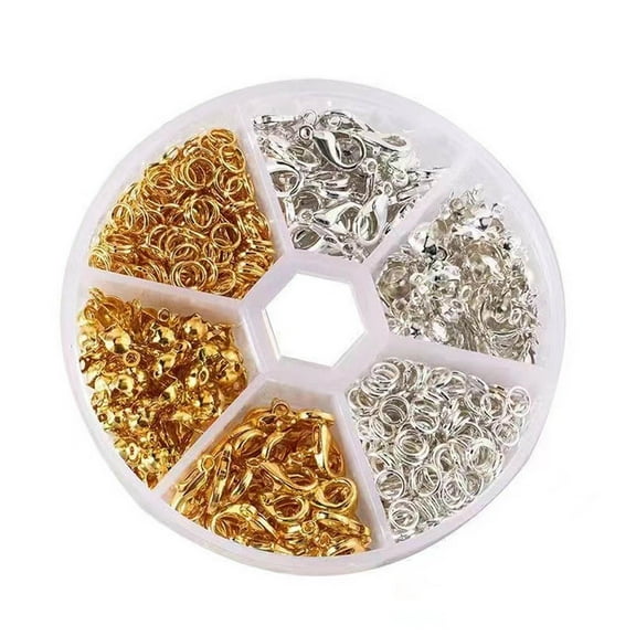 450 Pieces Alloy Jump Split Lobster Clasps Jewelry Findings Sets Open Jump Rings for Jewelry Making Men Earring Women