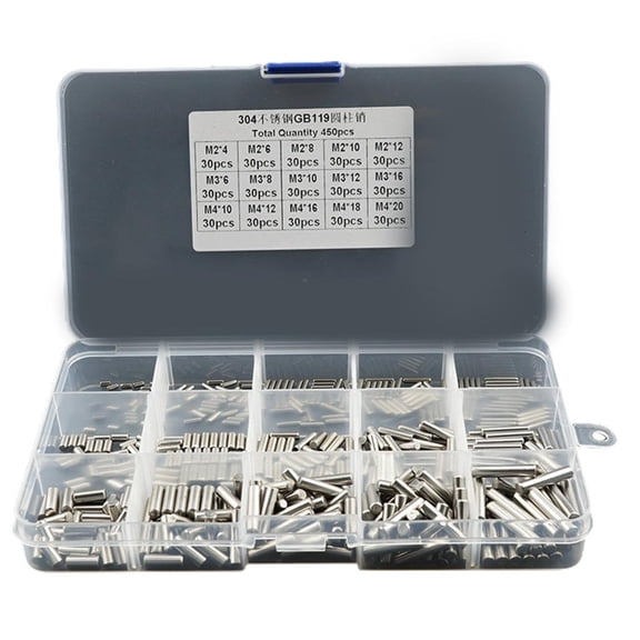 450 Pieces Dowel Pins Stainless Steel Shelf Support Pegs Pin Include M2 M3 M4