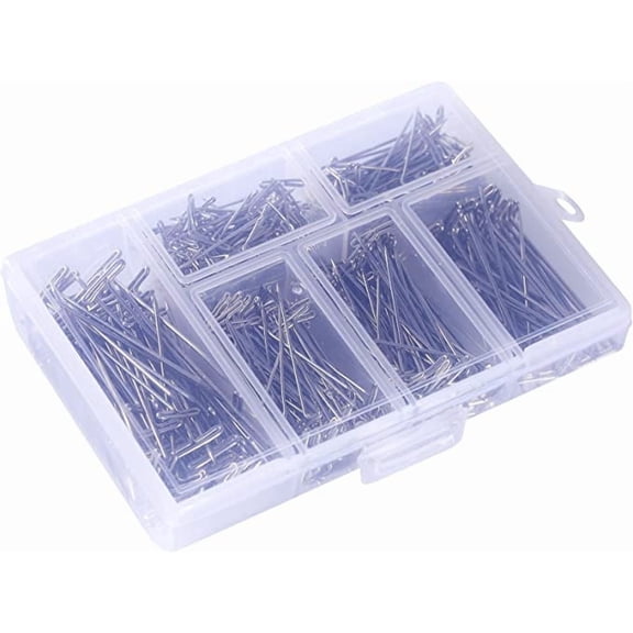 450 Pieces Nickel Plated Steel T-Pins Assorted Size 1 Inch, 1-1/4 Inch, 1-1/2 Inch, 1-3/4 Inch, 2 Inch