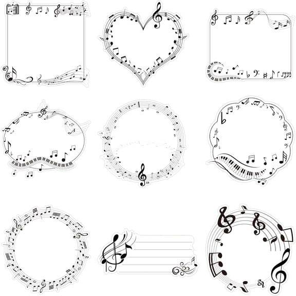 450 Sheet/9 Packs Music Themed Sticky Notes, Self-Adhesive Musical Notepads with Note Post Its - Ideal for Classroom Awards, Teacher Gifts & Office Supplies
