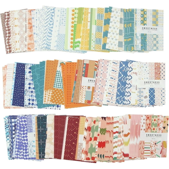 450 Sheets  Scrapbook Paper Supplies Aesthetic Decorative Paper DIY Journaling Paper Craft Stationery Paper for Writing Drawing Scrapbooking Travel Journal (9 Styles), 014