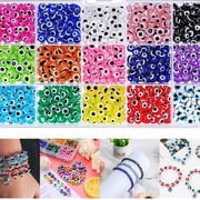 450 Wholesale Evil Eye Beads for Bracelets Necklace Bulk Evil Eye Beads for Jewelry Making, Evil Eye Charms 15 Colors6mm