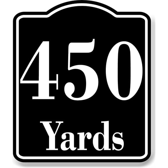 450 Yards Distance Marker Running Race Marathon BLACK Aluminum Composite Sign, 15"x18"