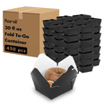 thumbnail image 1 of [450 ct] Paper Fold To-Go Containers | 30 fl oz | Black, 1 of 11