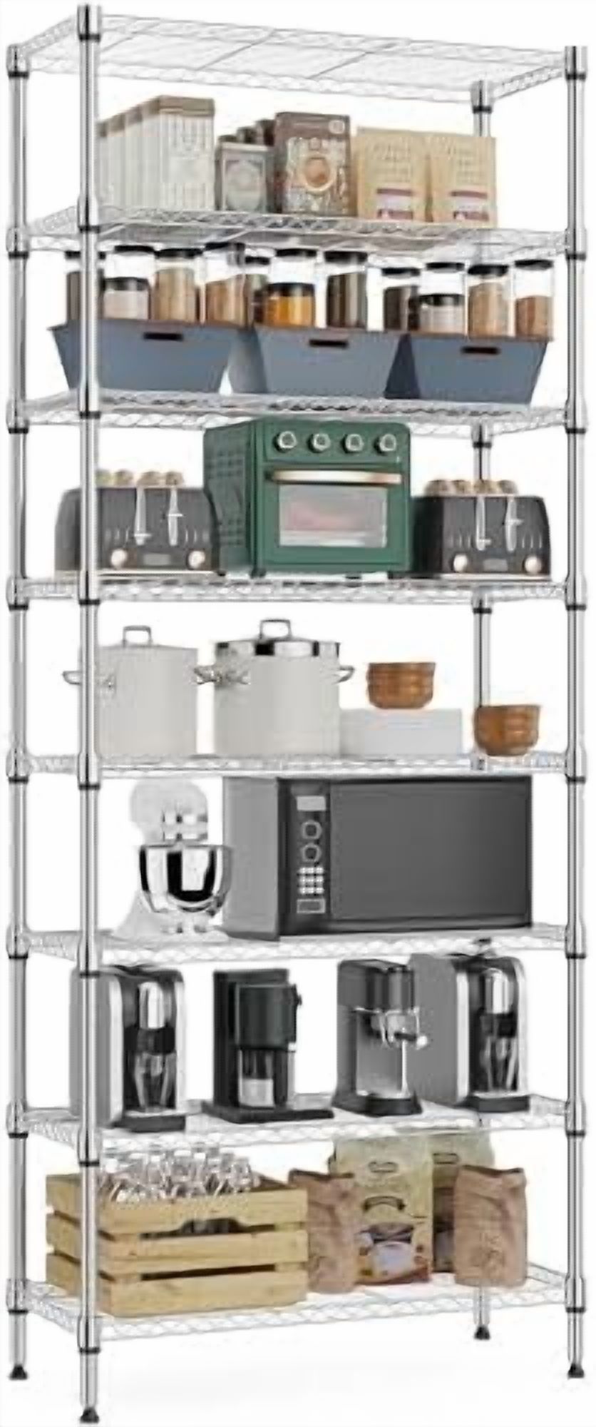 450 lbs Wire Storage Shelving 3-Tier Utility Shelving Unit Steel ...