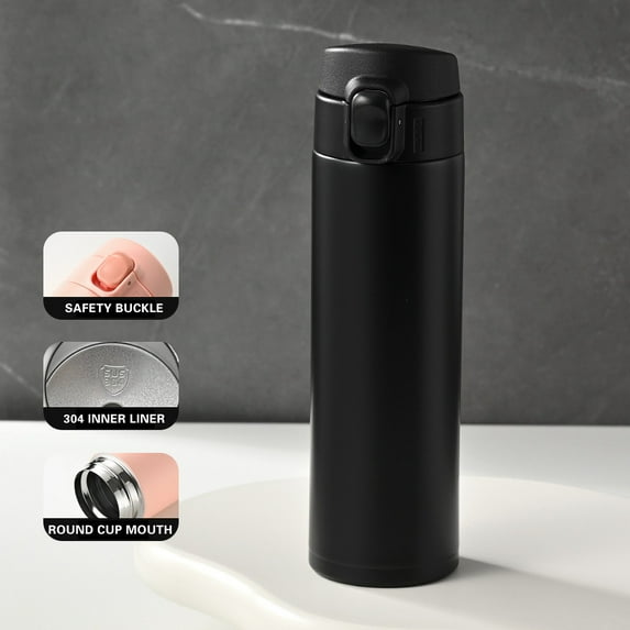 450 ml stainless insulated water cup with handle and flip cover; bounce-lid travel mug