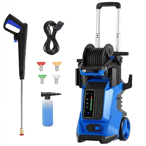 4500 PSI 4.0GPM Electric Portable Pressure Washer with Adj-15-Level Touch Screen, Complete Nozzle Kit, Foam Cannon for Home, Driveway, Patio, Fence, Yard, Garage, Furniture Cleaning