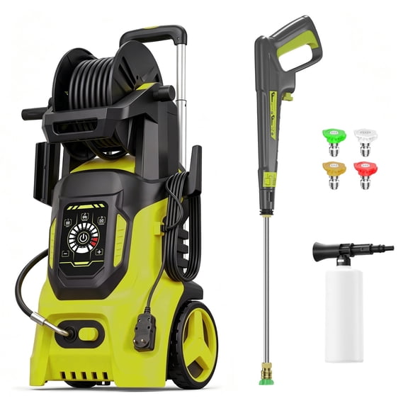 4500 PSI Electric Pressure Washer 3.0 GPM with Adj-15-Level Touch Screen, Multi-Functional Jet Cleaning Design, Ergonomic Handle for Home, Driveway, Patio, Fence, Yard, Garage, Furniture Cleaning
