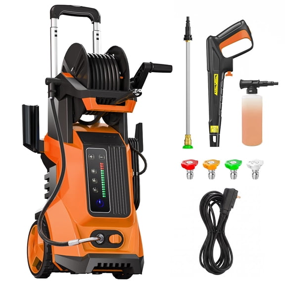 4500 PSI Electric Pressure Washer 3.0 GPM with Adj-15-Level Touch Screen, Multi-Functional Jet Cleaning Design, Ergonomic Handle for Home, Driveway, Patio, Fence, Yard, Garage, Furniture Cleaning
